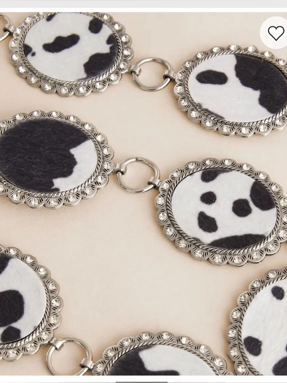 Black and White Patterned Women's Concho belt